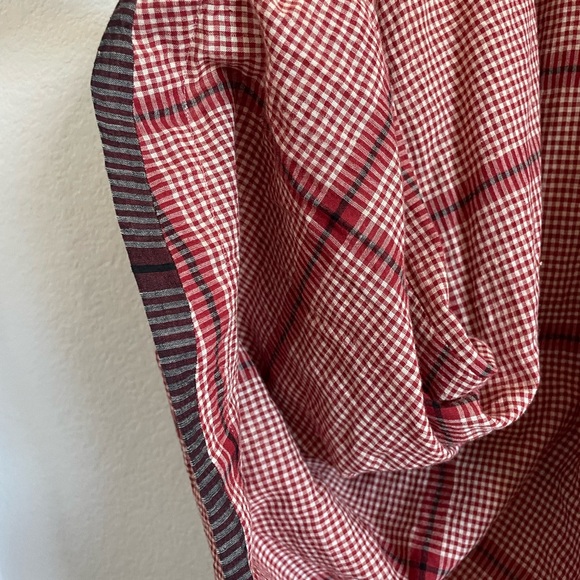 World of Crow Elegant Red Checkered Midi Dress - Picture 6 of 8